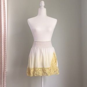 Free People Yellow Ombré Embroidered Skirt